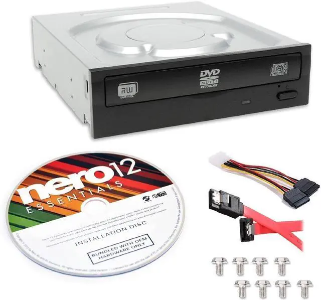 Alt view image 2 of 2 - Lite-On Super AllWrite IHAS124-04-KIT 24X DVD+/-RW Dual Layer Burner + Nero 12 Essentials Burning Software + Sata Cable Kit