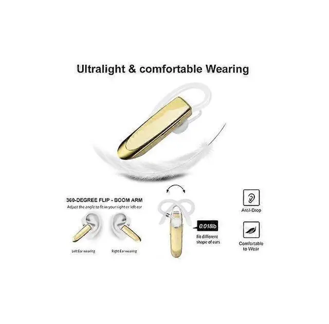 Alt view image 4 of 5 - Yellow Bluetooth Earbuds, 24H Talk Time, CVC 6.0 Noise Cancelling, In-Ear Headset for iPhone Android Laptop