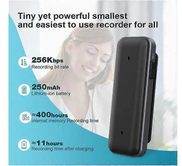 Alt view image 3 of 5 - Ecocleanpath 64GB Voice Recorder with Noise Cancellation, 768H Recording, Rechargeable Dictaphone for Lectures & Meetings (Black)