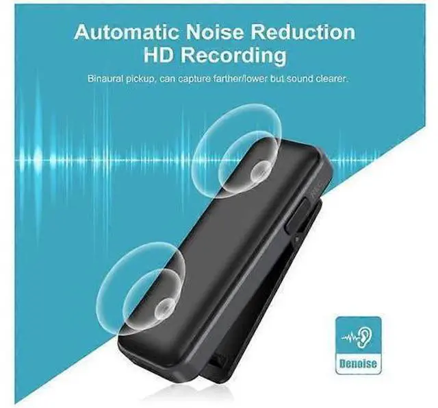 Alt view image 4 of 5 - Ecocleanpath 64GB Voice Recorder with Noise Cancellation, 768H Recording, Rechargeable Dictaphone for Lectures & Meetings (Black)