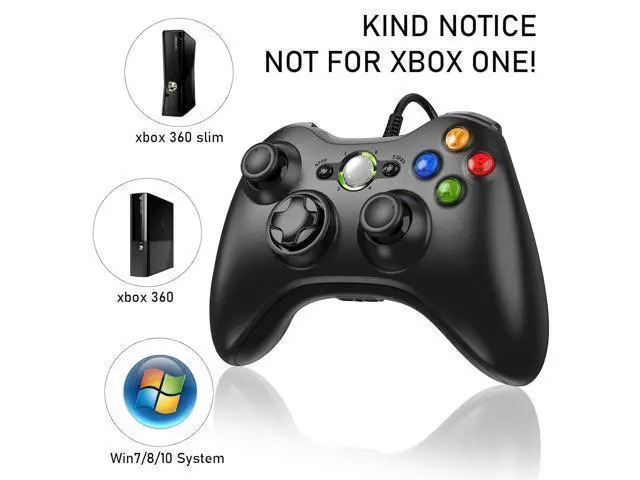 Alt view image 2 of 6 - Etpark X-Box 360 Controller Wired, Gamepad Controller with Wired USB for Microsoft X-Box 360 & Slim Console and PC Windows XP/7/8/10, with Upgraded Joystick, Black