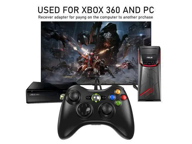 Alt view image 4 of 6 - Etpark X-Box 360 Controller Wired, Gamepad Controller with Wired USB for Microsoft X-Box 360 & Slim Console and PC Windows XP/7/8/10, with Upgraded Joystick, Black