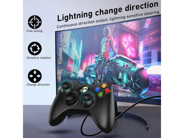 Alt view image 5 of 6 - Etpark X-Box 360 Controller Wired, Gamepad Controller with Wired USB for Microsoft X-Box 360 & Slim Console and PC Windows XP/7/8/10, with Upgraded Joystick, Black