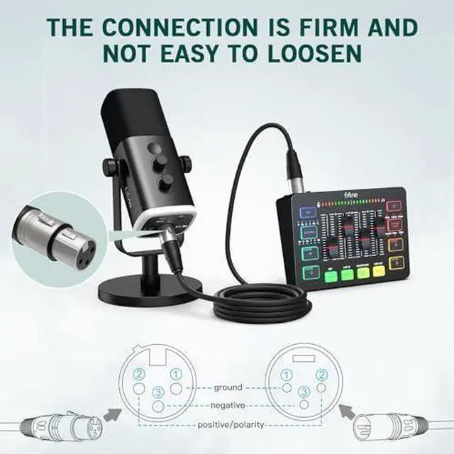 Alt view image 7 of 7 - Deuninker XLR/USB Gaming Microphone Set and XLR Cable,Dynamic PC Mic for Streaming Podcasting,Microphone Audio Cable,Compatible with Audio Mixer for Recording (AM8T+L9)
