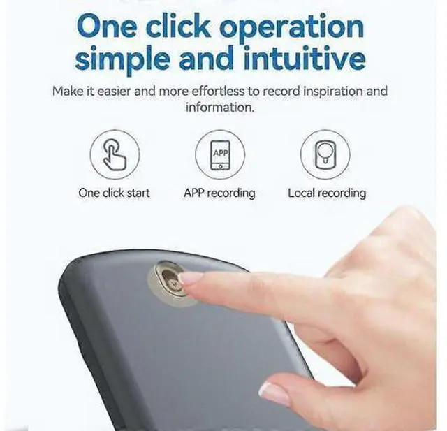Alt view image 2 of 5 - Ecocleanpath A1A Bluetooth Voice Recorder 32GB Black - AI Noise-Canceling, App Control, Magnetic Mount