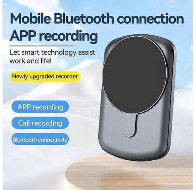 Alt view image 5 of 5 - Ecocleanpath A1A Bluetooth Voice Recorder 32GB Black - AI Noise-Canceling, App Control, Magnetic Mount