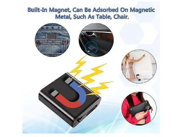 Alt view image 2 of 5 - Ecocleanpath Magnetic Mini Voice Activated Recorder - 32GB DSP Noise Reduction, 18H Battery, Coin-Sized Black