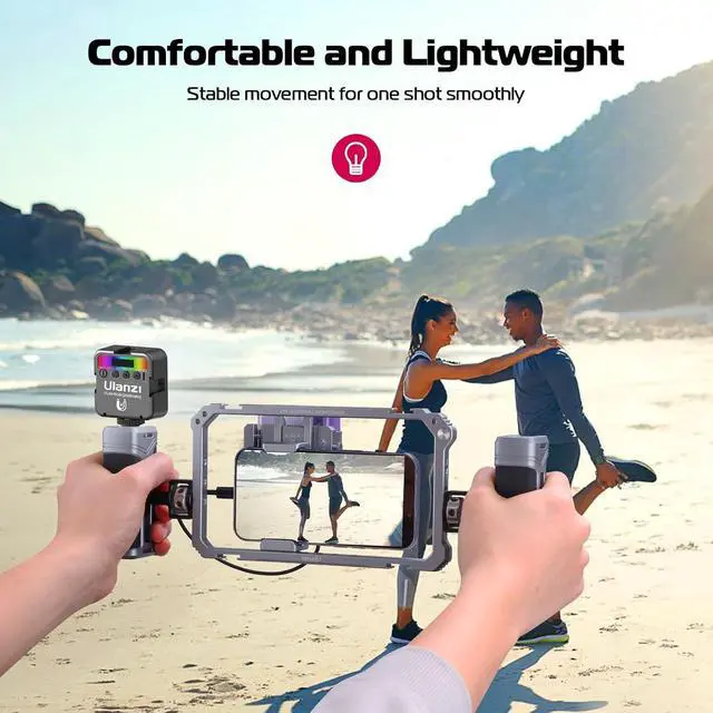 Alt view image 6 of 7 - Deuninker Universal Phone Video Rig Kit with Handles, Aluminum Handheld Stabilizer Phone Video Filmmaking Grip for Video Maker Videographer with Cold Shoe for iPhone 16 15 14 13 Mini Pro Max 8 Plus