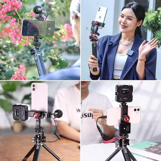 Alt view image 5 of 6 - Deuninker ST-27 Metal Phone Tripod Mount, 360° Phone Holder for Tripod w 3 Cold Shoes & Arca Port, Versatile Smartphone Adapter for iPhone 17 16 15, Desktop Tripods, and Live Streaming/Vlogging Setup