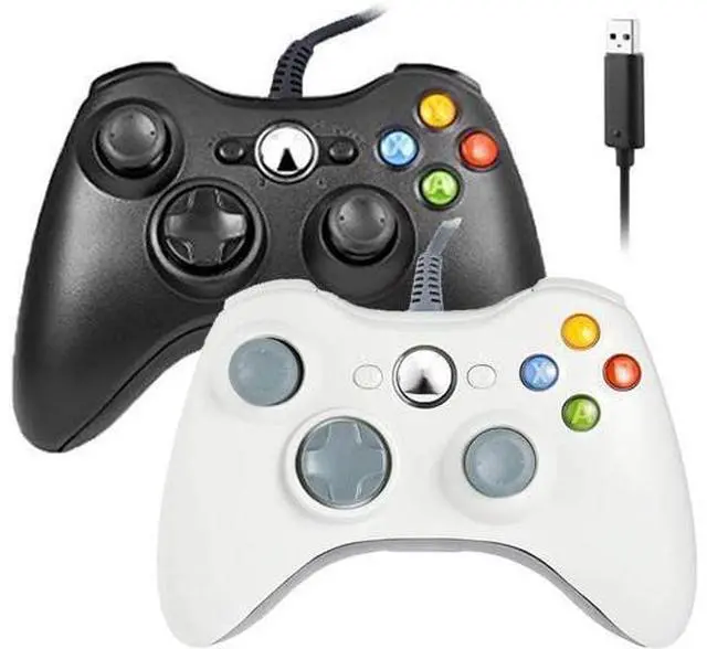 Main image of Reiso Xbox 360 Controller, 7.2 ft USB Wired PC Controller Compatible with Microsoft Xbox 360 & Slim 360 PC Windows (Black and White)