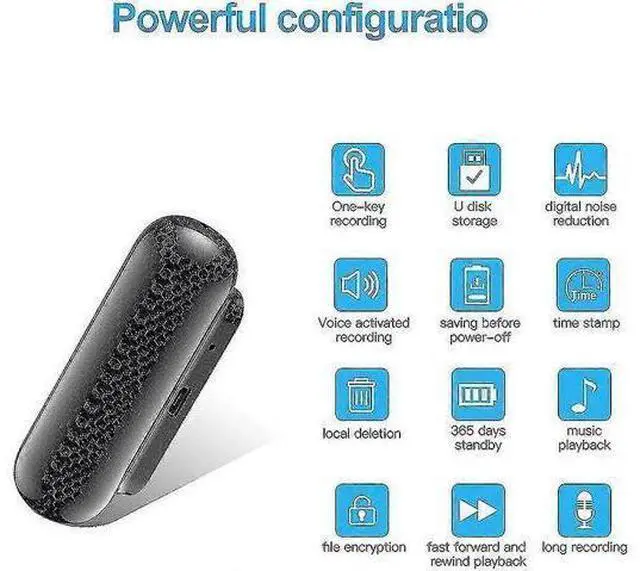 Alt view image 2 of 5 - Ecocleanpath Q770111H1 Magnetic Voice-Activated Recorder, 365-Day Standby, 500Hrs Recording