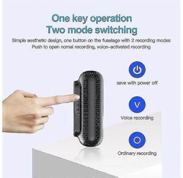 Alt view image 3 of 5 - Ecocleanpath Q770111H1 Magnetic Voice-Activated Recorder, 365-Day Standby, 500Hrs Recording