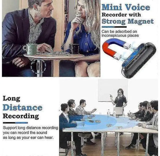 Alt view image 5 of 5 - Ecocleanpath Q770111H1 Magnetic Voice-Activated Recorder, 365-Day Standby, 500Hrs Recording