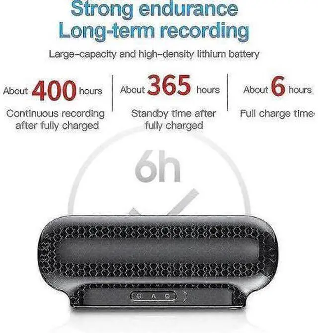 Alt view image 4 of 5 - Ecocleanpath Q770111H1 Magnetic Voice-Activated Recorder, 365-Day Standby, 500Hrs Recording