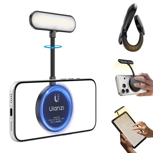 Main image of Deuninker M10 Magnetic Selfie Light - Gooseneck LED Phone Fill Light Portable Video Lighting, 5 Brightness Levels & Modes, Flexible Neck LED Lights for iPhone/Android/Photo/Reading