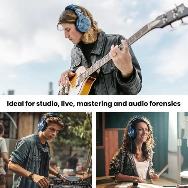 Alt view image 11 of 14 - Oneodio A71 New Stereo Wired Over Ear Portable Headphone With Mic Studio DJ Headphones Professional Monitor Recording & Mixing Headset Red Sky Blue