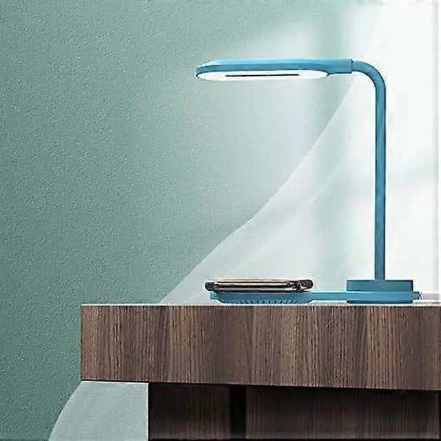 Alt view image 3 of 5 - Deuninker Wireless Charging LED Desk Lamp, 3-Level Dimmable Eye Protection Light for Home Office & Dorm (White)