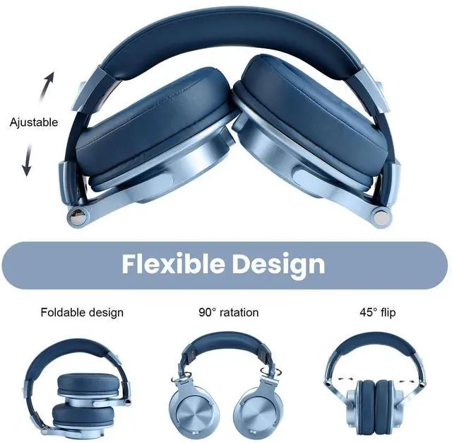 Alt view image 14 of 14 - Oneodio A71 New Stereo Wired Over Ear Portable Headphone With Mic Studio DJ Headphones Professional Monitor Recording & Mixing Headset Red Sky Blue