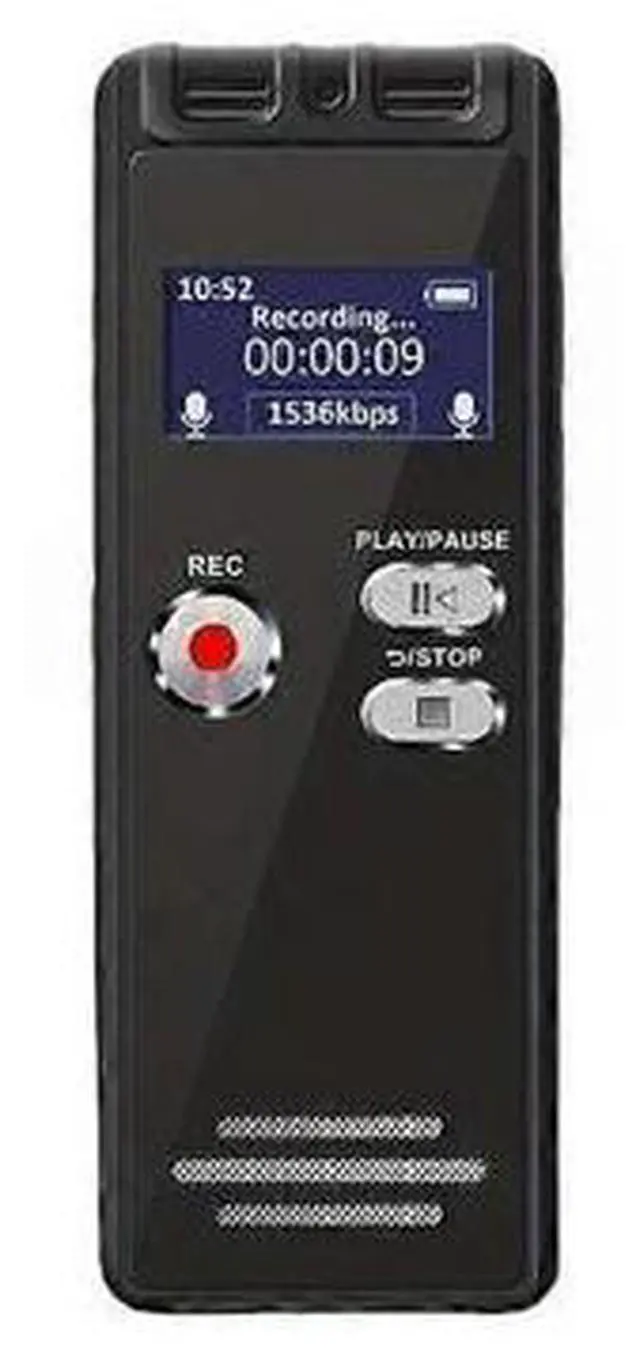 Main image of Ecocleanpath 64GB Voice Activated Recorder with Playback, Dual Mic & Noise Reduction - Black