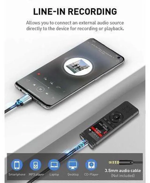 Alt view image 9 of 10 - Ecocleanpath 64GB Voice Activated Recorder with Playback - HD Recording for Lectures, Meetings, Password Protected
