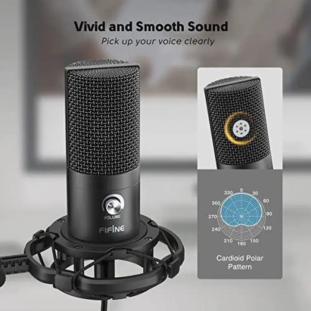 Alt view image 2 of 7 - DeuninkerStudio Microphone 6.35mm/3.5mm Headphones Bundle, USB PC Condenser Microphone with Scissor Arm Stand, Shock Mount, Monitor Over-Ear Headphones, for Instruments Recording Podcasting (T669+H8)