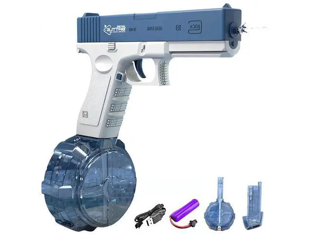 Alt view image 3 of 6 - Electric Water Pistol Water gun for Adults and Children, 434 CC+ 58 CC Large Capacity Strongest Water Sprayer Summer Pool Beach Party Toy Blue