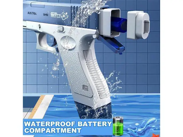 Alt view image 5 of 6 - Electric Water Pistol Water gun for Adults and Children, 434 CC+ 58 CC Large Capacity Strongest Water Sprayer Summer Pool Beach Party Toy Blue