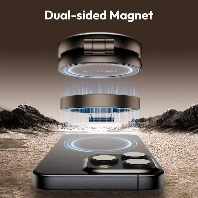 Main image of Deuninker 2-in-1 Magnetic Phone Tripod & Selfie Light Kit, MA30 Phone Stand with LM19 2500K-8500K LED Fill Light for MagSafe, Compatible with iPhone 17-12 Series for Photo/Vlog/Video/TikTok, Black
