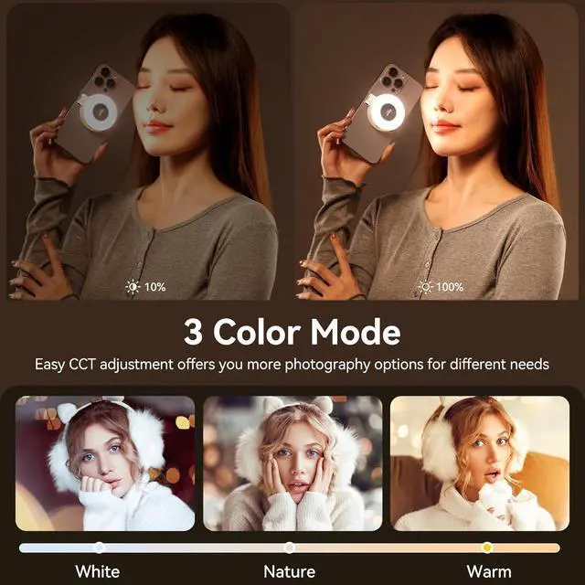 Alt view image 3 of 6 - Deuninker 2-in-1 Magnetic Phone Tripod & Selfie Light Kit, MA30 Phone Stand with LM19 2500K-8500K LED Fill Light for MagSafe, Compatible with iPhone 17-12 Series for Photo/Vlog/Video/TikTok, Black