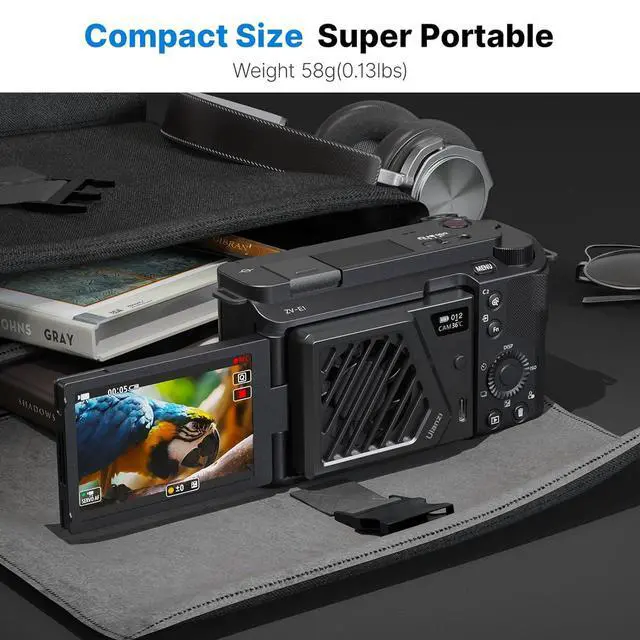 Alt view image 2 of 6 - Deuninker Camera Cooling Fan with Spring Telescopic Mount, Intelligent Real-Time Temperature Monitoring & Type-C Charging, Adjustable Mini Fan for Sony Canon FUJIFILM Nikon Video Recording