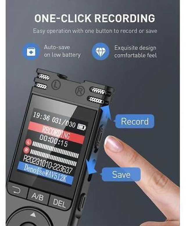Alt view image 10 of 10 - Ecocleanpath 64GB Voice Activated Recorder with Playback - HD Recording for Lectures, Meetings, Password Protected