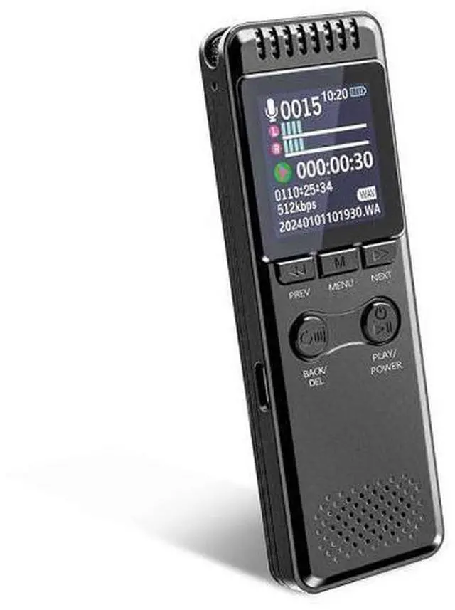 Alt view image 6 of 10 - Ecocleanpath Vivaniir 64GB Voice Activated Recorder with 80H Battery, Playback & Noise Reduction for Lectures/Meetings - Black