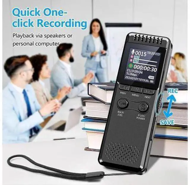 Alt view image 9 of 10 - Ecocleanpath Vivaniir 64GB Voice Activated Recorder with 80H Battery, Playback & Noise Reduction for Lectures/Meetings - Black