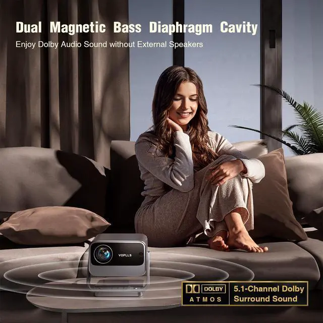 Alt view image 2 of 5 - QURO OEM VOPLLS 4K Projector Mini Projector for Educational AI Auto Focus Movies Projector with Screen