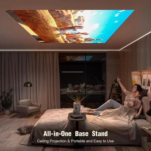 Alt view image 4 of 5 - QURO OEM VOPLLS 4K Projector Mini Projector for Educational AI Auto Focus Movies Projector with Screen