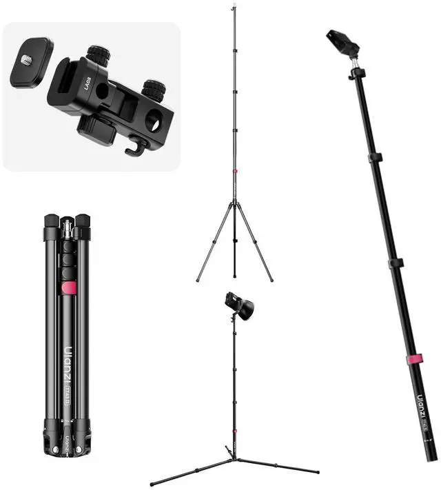 Main image of Deuninker TT43 II Light Stand, 86.61" Lightweight Reverse-Folding Tripod with Quick-Release Tilt Head, 8.8lb Load, Detachable Center Column as Boom Pole, for Studio Photography Video Live Streaming
