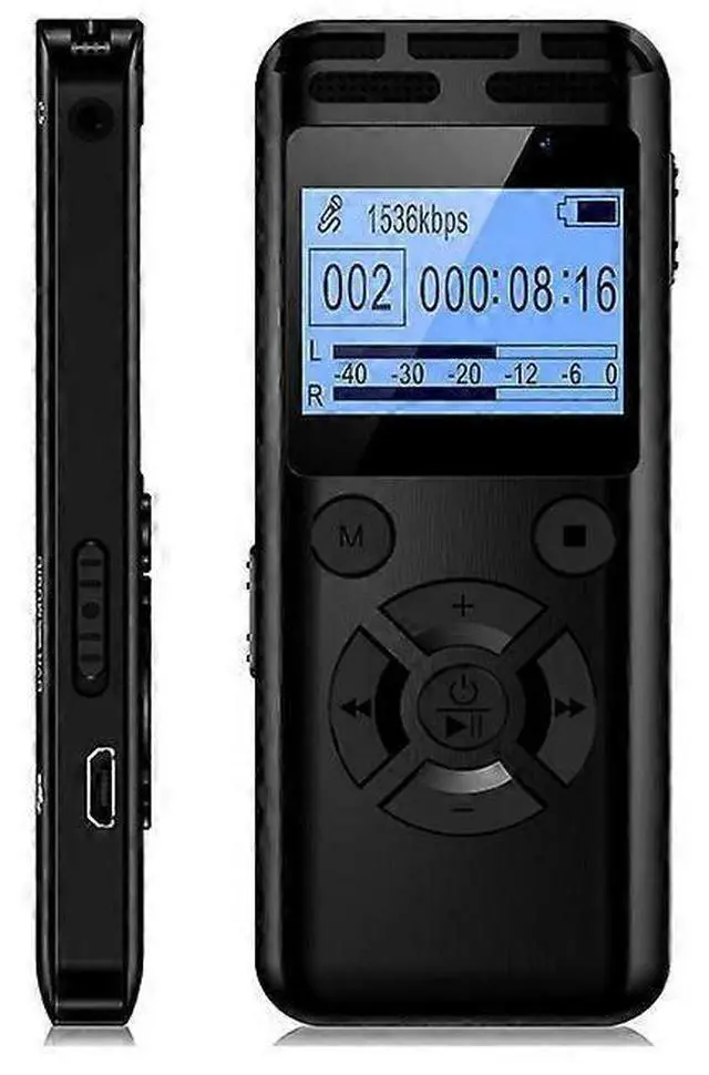 Main image of Deuninker Digital Voice Recorder with Voice Activation, 560mAh Battery, Playback & Password Protection (Black)