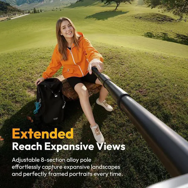 Alt view image 7 of 7 - Deuninker Phone Tripod Selfie Stick, SK27 61" Extendable Selfie Stick for iPhone/Android with Wireless Remote Cold Shoe Mount, Portable Phone Tripod Stand for Video Recording, Stream, Travel, Vlogging