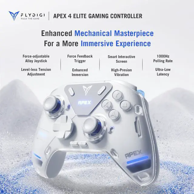 Alt view image 9 of 14 - FLYDIGI APEX 4 PC Controller Force Feedback Trigger Force-Adjustable Alloy Joysitck Full-Color LCD Display 1500mAh 1000hz Report Rate Stereo Vibration PC/NS/TV/Android/Laptop