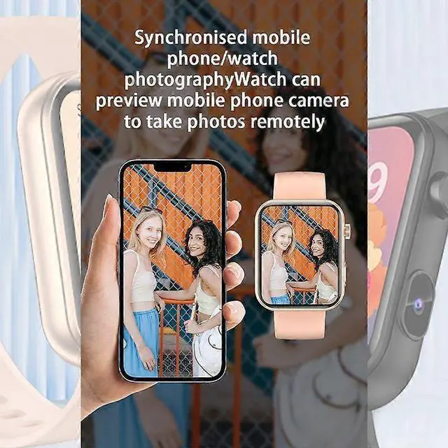 Alt view image 5 of 5 - Deuninker P51 Smartwatch with Video Watch Face, 512MB Memory, Camera & Health Tracking - Pink