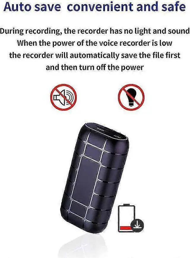 Alt view image 2 of 4 - Deuninker B800LI1102H1 Mini Voice-Activated Recorder with 500H Battery & Magnetic Clip