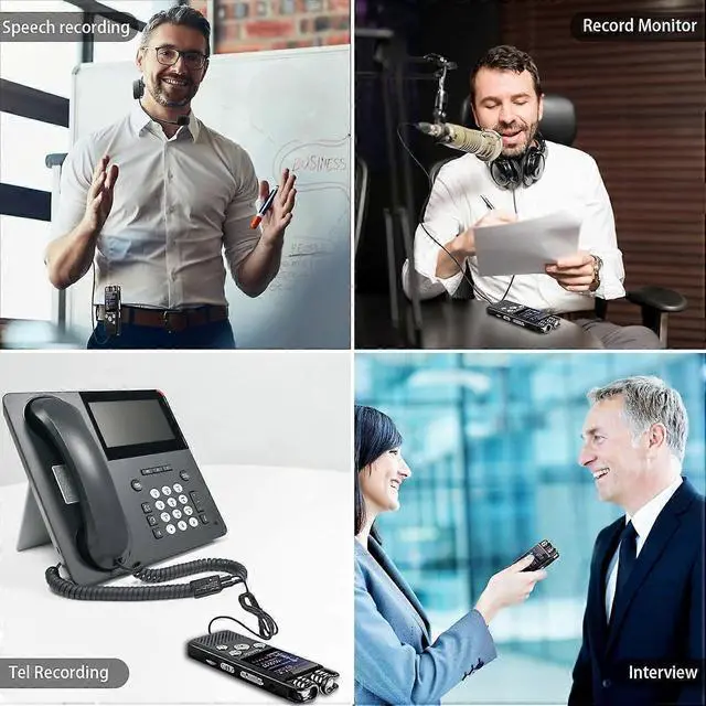 Alt view image 5 of 5 - Deuninker Voice Activated Recorder with DSP Noise Reduction & 1156H Battery, Black - Studio Quality for Interviews & Lectures