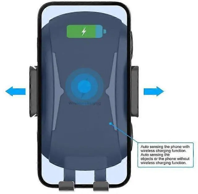 Alt view image 2 of 5 - Deuninker 15W Qi Fast Wireless Car Charger Mount - Auto-Clamping Magnetic Phone Holder, Black