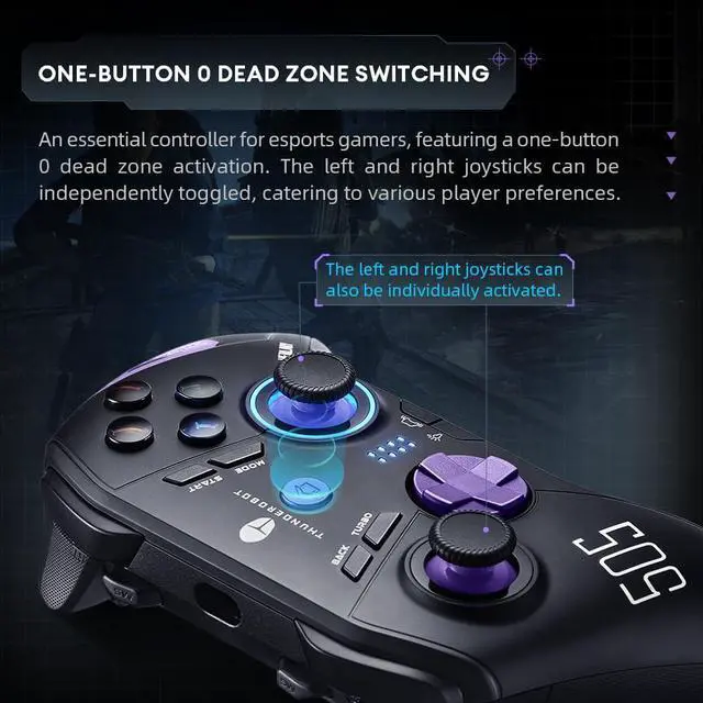 Alt view image 12 of 12 - 1000HZ Wireless PC Controller for Windows PC,Switch,IOS&Android,PC Game Controller with Hall Effect Joysticks&Triggers/Gyroscope,6 Programmable Buttons