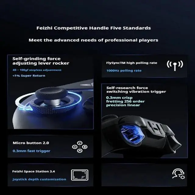 Alt view image 8 of 12 - FLYDIGI Vader 4 Pro PC Game Controller Gamepad for Video Game Black