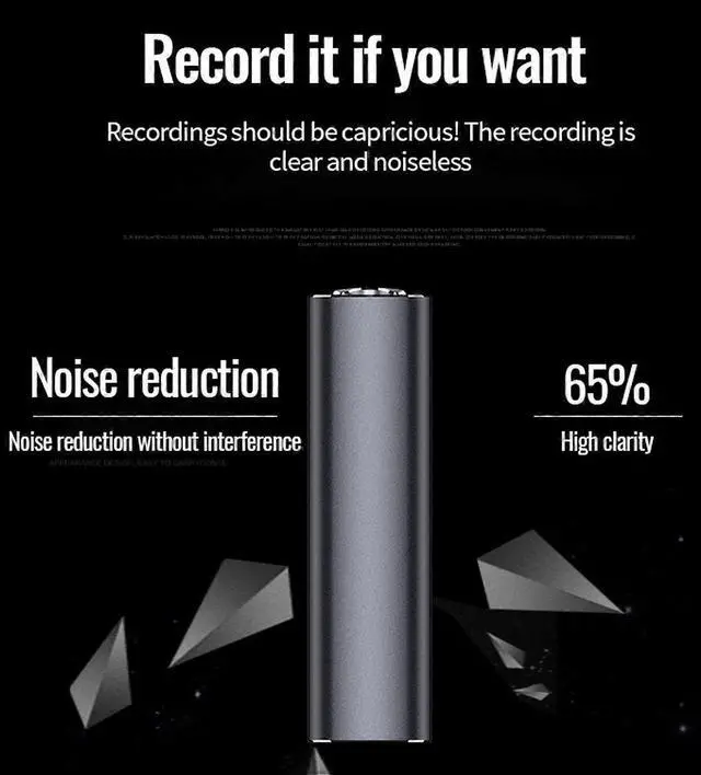Alt view image 4 of 5 - Deuninker 16GB Magnetic MP3 Player Recorder with HD Noise Reduction & Voice Activation, Includes Earphones (Black)