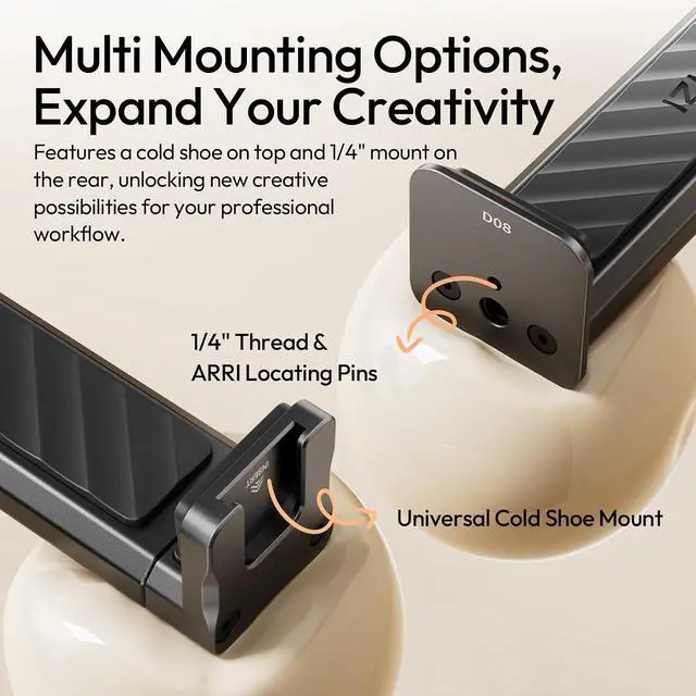 Alt view image 7 of 7 - Deuninker CA15 Aluminum iPad Tablet Tripod Mount Attachment,13.5-22 cm Adjustable Clamp Range w Top Cold Shoe, Compatible w Arca Uka 1/4'', iPad 2/3/4/Air/Air2/Pro Video Recording
