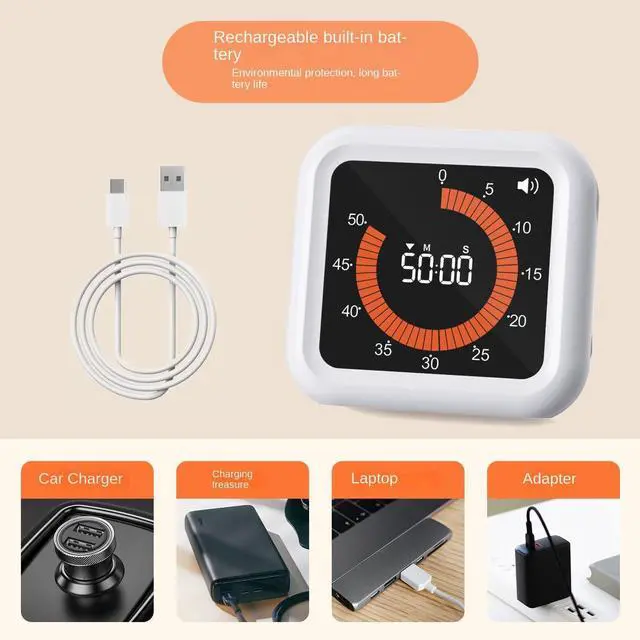 Alt view image 5 of 6 - QURO New Visual Timer Silent Time Manager Self-discipline Alarm Clock Student Learning Special Timer