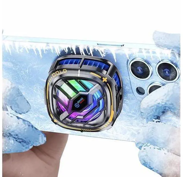 Main image of YANISM Magnetic Cell Phone Cooler, RGB Phone Cooling Fan Portable Lightweight Mobile Phone Cooling Fan, Phone Radiator with Temperature Display for Mobile Gaming,Tiktok Live Streaming