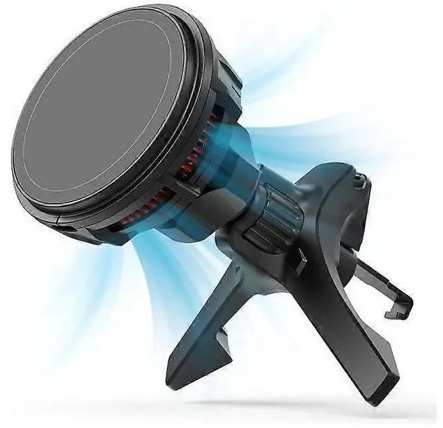 Main image of Deuninker 15W Fast Wireless Car Charger & Magnetic Phone Mount with Cooling Fan, Black